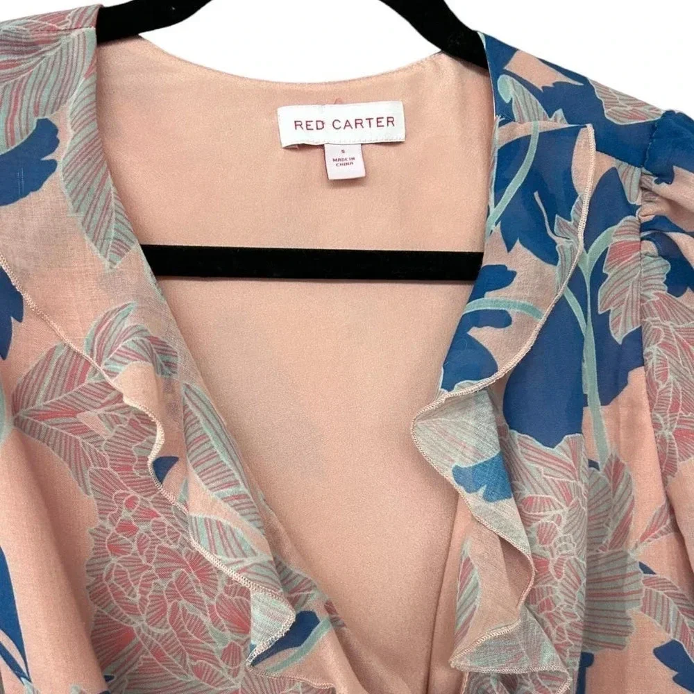 Red Carter Women's Neiman Marcus Tessa Floral Print Wrap Dress Size Small - Picture 3 of 8